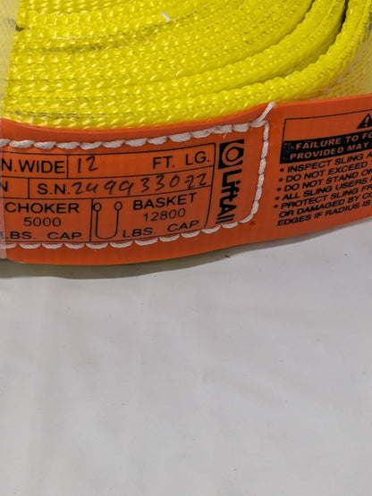 Lift-All Flat Eye & Eye, Type 3 Web Sling: 12' Long, 2" Wide EE2802NFX12