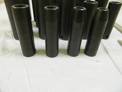 PROTO Deep Impact Socket Set: 14 Pc 3/8 to 1-1/2" Socket J74116 INCOMPLETE