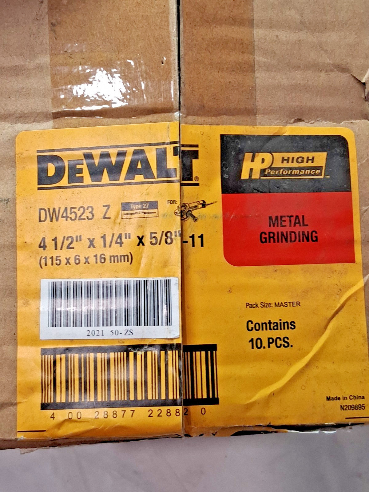 DeWALT Aluminum Oxide Depressed-Center Wheel QTY10 Type 27 DW4523