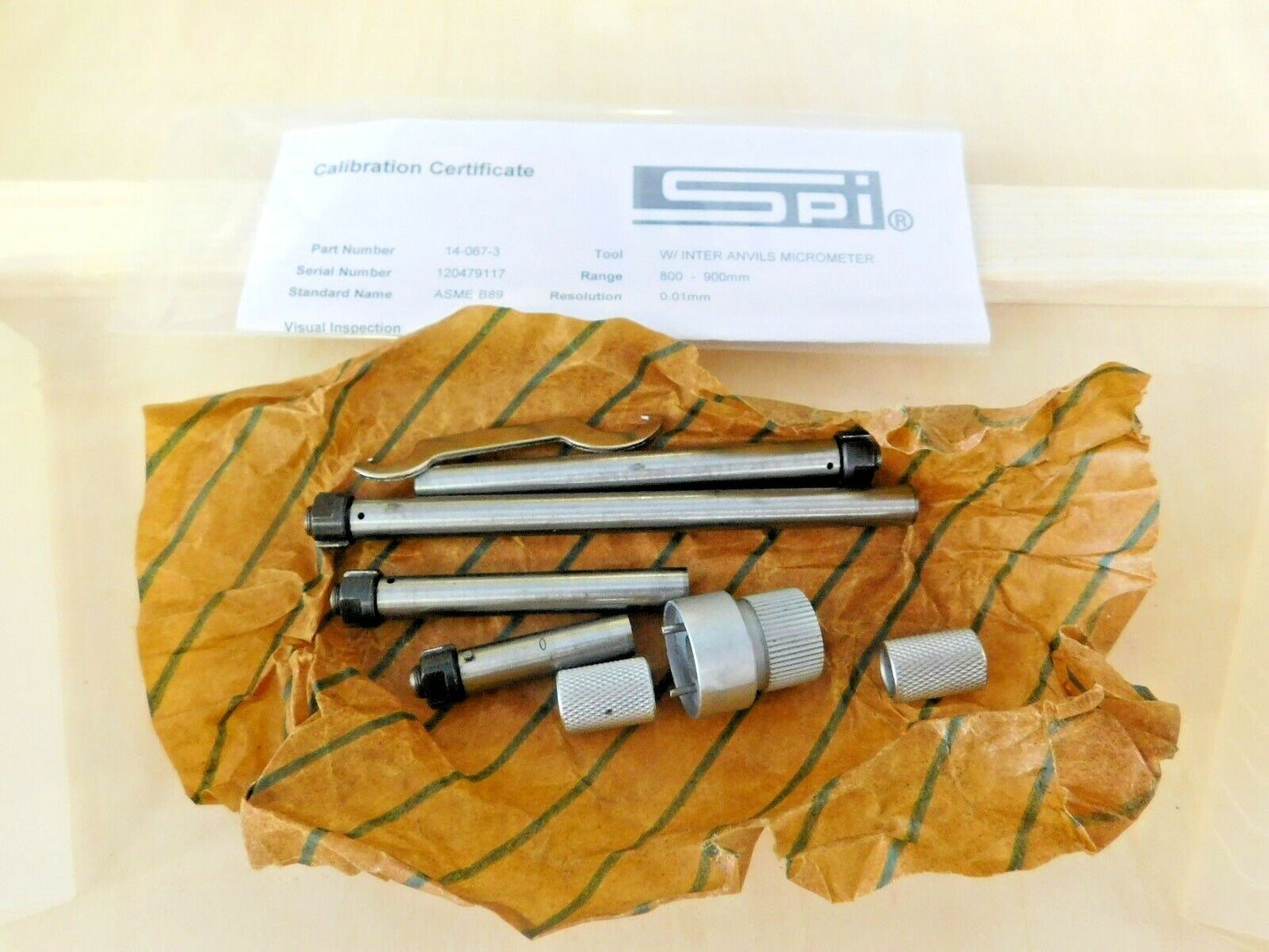 SPI Interchangeable Anvil Micrometer 800-900mm Range 0.01 mm Graduation 14-067-3