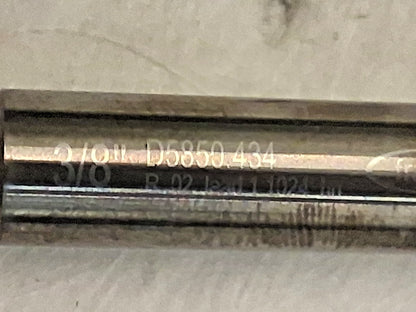 Fraisa Carbide Corner Radius End Mill 3/8" Diam 6 Fl D5850434