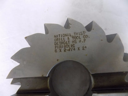 National Twist Drill Co HSS 6" x 2-1/4" x 2" 16-Teeth Arbor Shell