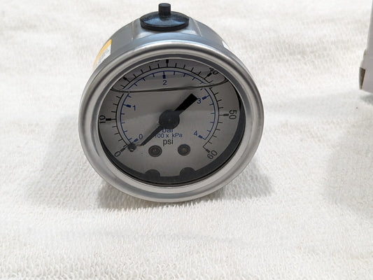 WIKA Pressure Gauge: 2-1/2" Dial, 0 to 100 psi 9833574