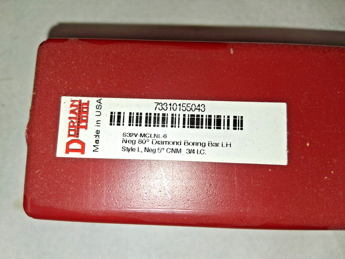Dorian Tool Indexable Boring Bar S32V-MCLNL-6, 2.5620" Min Bore 73310155043