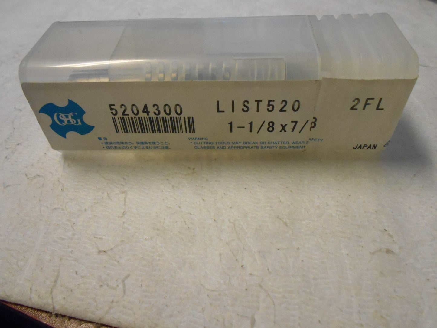 OSG 1-1/8" x 7/8" x 1-5/8"x 3-7/8" 2-Flute Bright HSSco End