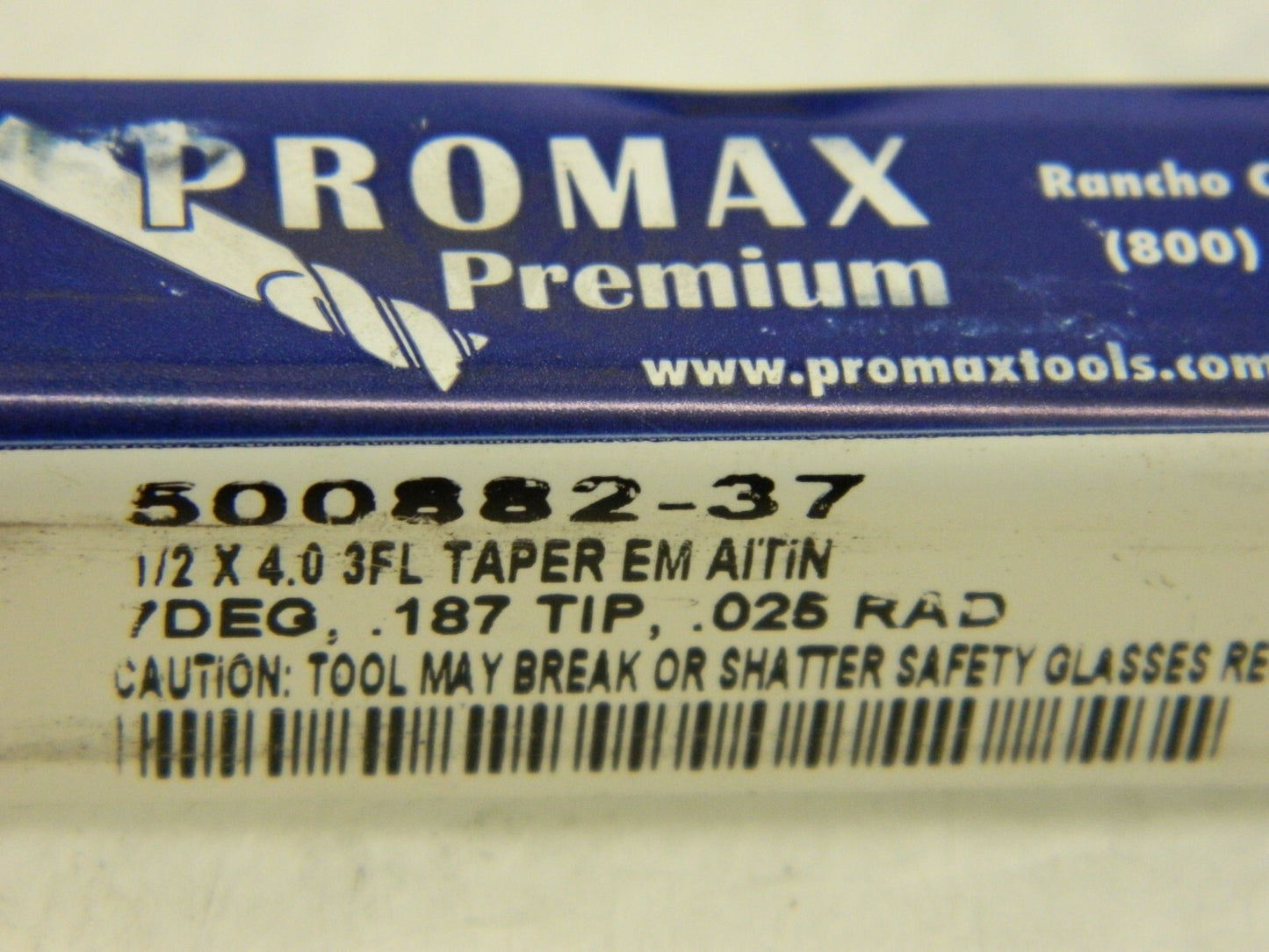 PROMAX7°per Side 3/16" SmallEnd Diam3 fl Solid Carbide Square End mill 500882-37