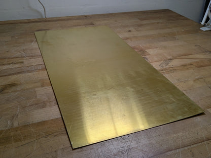 Brass Sheet Alloy 260 Half Hard Temper 24" Length 12" Width 0.032" Thick