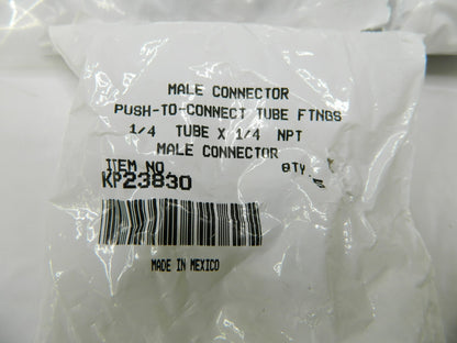 LEGRIS Push-To-Connect Tube to Male NPT Tube Fitting 1/4" Thread, 1/4" OD Qty 50
