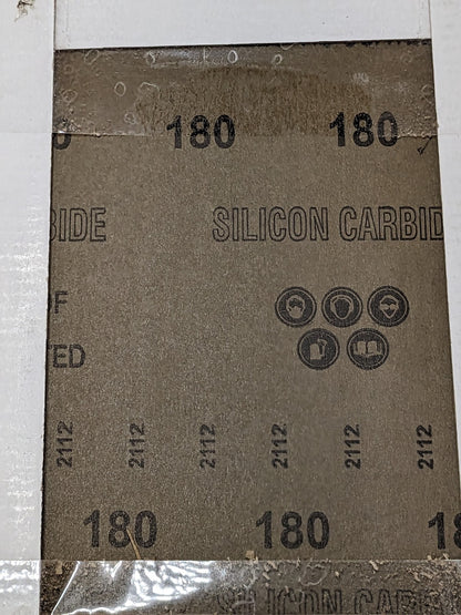 TRU-MAXX Sanding Sheet: 180 Grit, Aluminum Oxide, Coated Qty 100 67009977