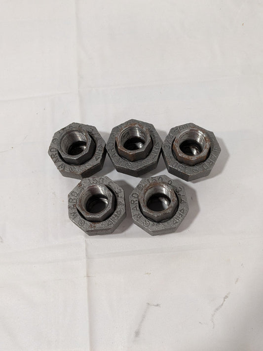 Ward Black Union: 3/4", Threaded Malleable Iron, Class 150, 5 PACK 13392