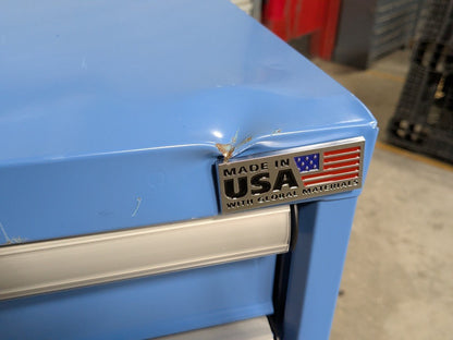 Lista Modular Storage Cabinet 7 Drawer 41" H. x 28" W. x 28" D. Steel Blue
