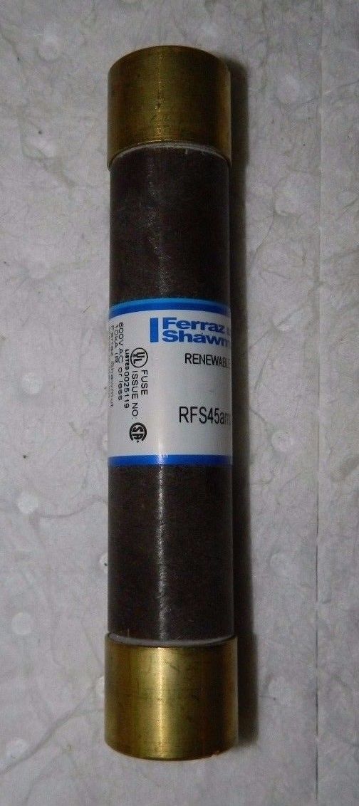 Ferraz Shawmut Fast Acting Renewable Fuse 600 VAC 45Amp #RFS45