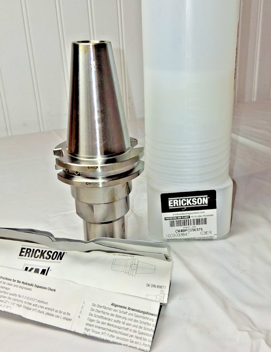 Erickson Hydraulic Tool Chuck CAT40 1/2" HoleThrough Coolant 1605103