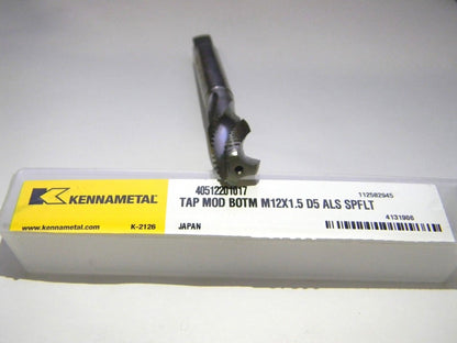 Kennametal M12 x 1.50  3Fl D5 Vanadium HSS Slow Spiral Flute Tap 4131906