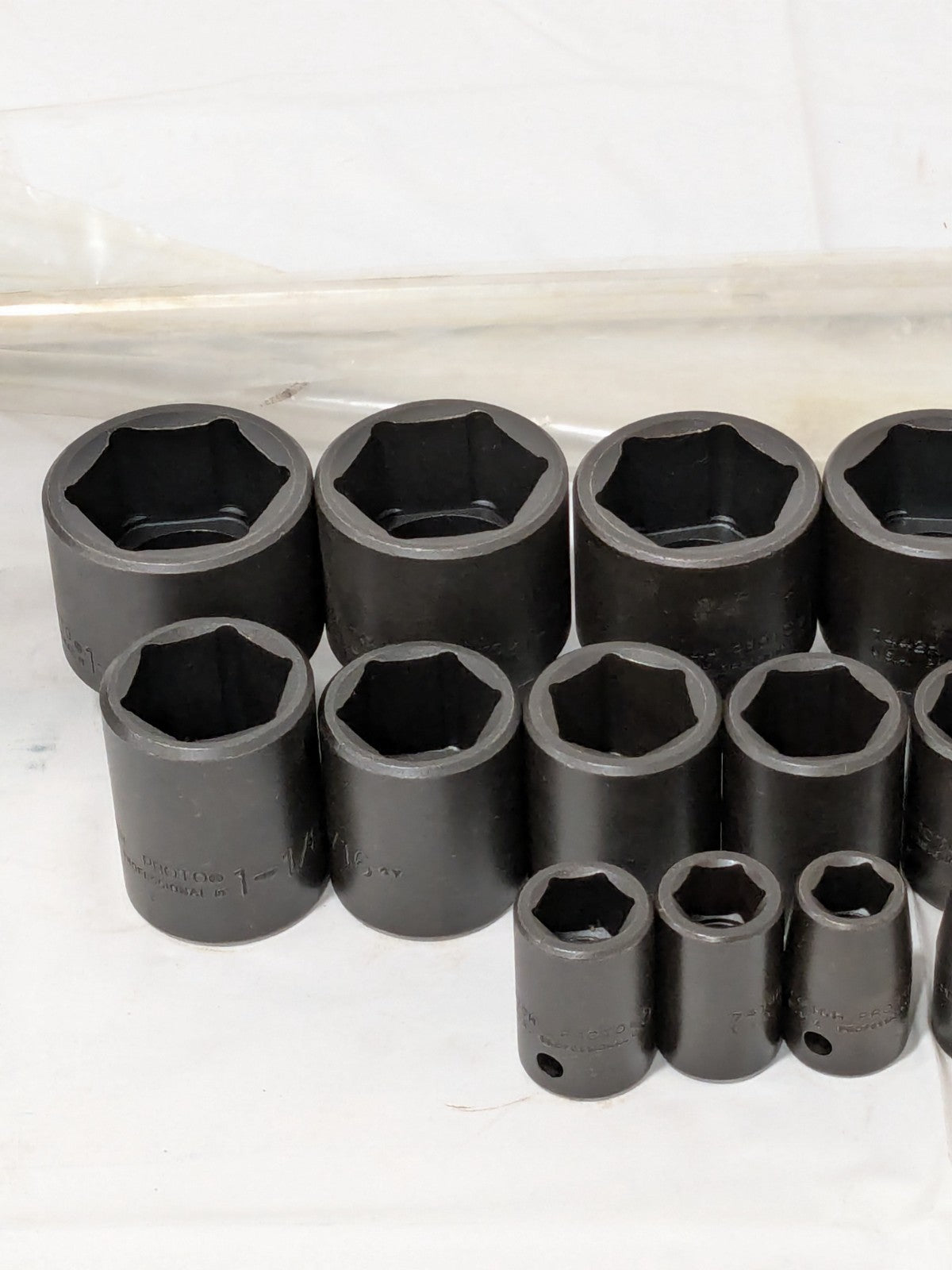 Proto Socket Set: Impact Standard, 19 Pc, 1/2" Drive, 3/8 to 1-1/2" J74106