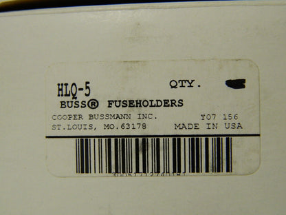 Cooper Bussmann Panel Mount Fuse Holder 300 VAC 5 Amp 8 Pack HLQ-5