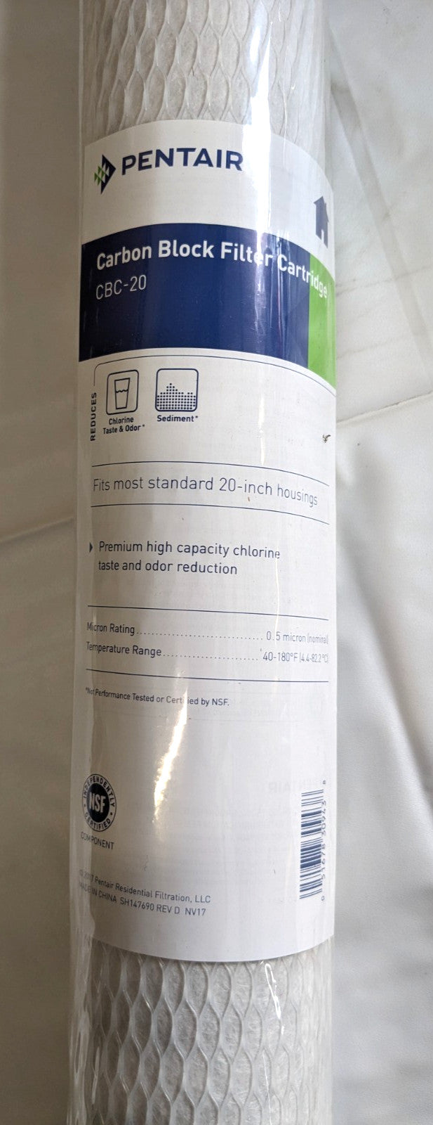 PENTAIR Carbon Block Filter Cartridge CBC-20  155309-43