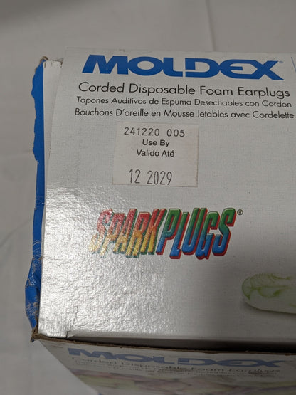 MOLDEX Earplugs: 33 dB, Non-PVC Foam, Bullet, Roll Down, Corded Qty 100 6654