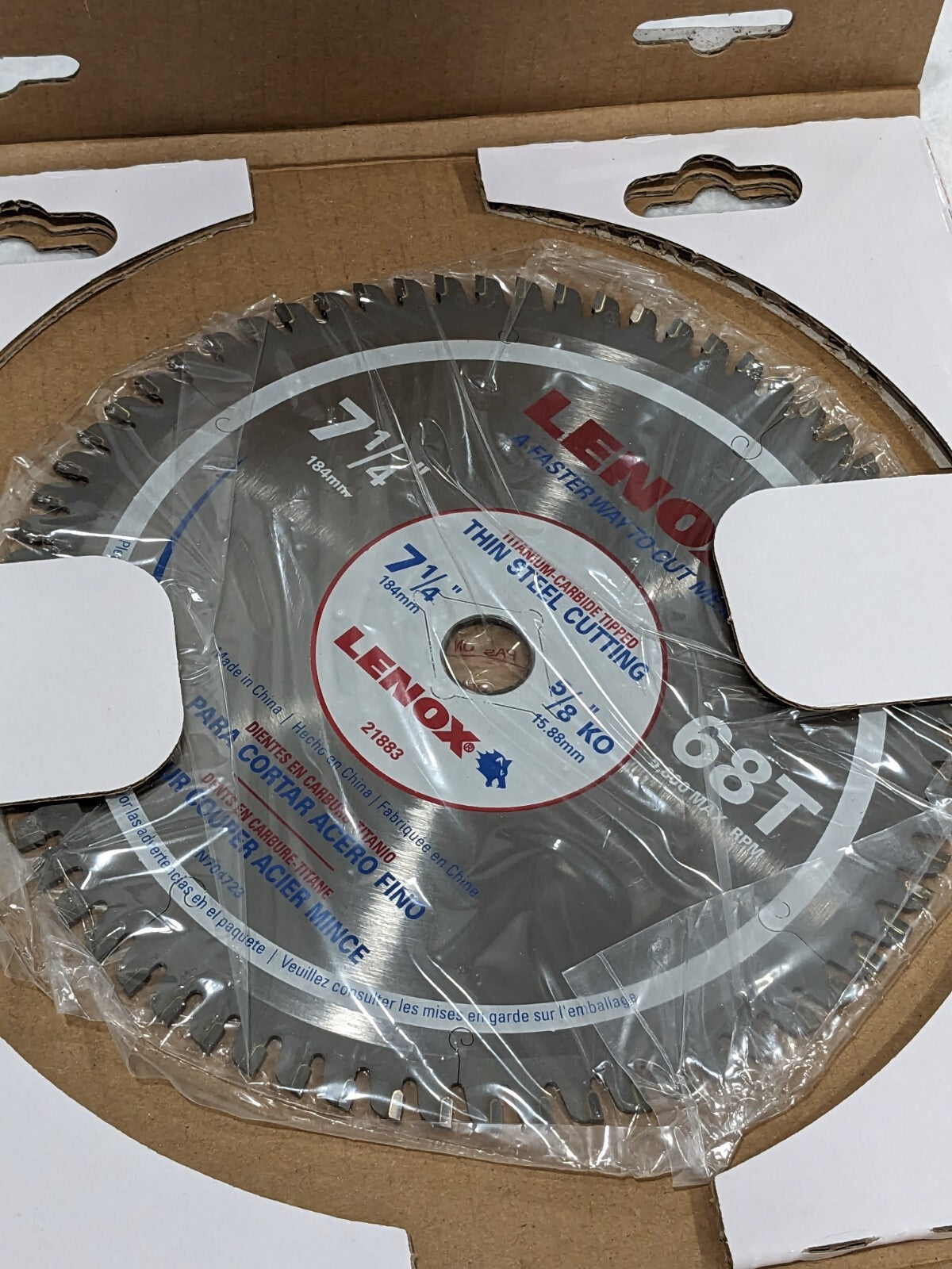 LENOX Wet &amp; Dry Cut Saw Blade 7-1/4" Dia, 5/8" Arbor Hole, 68T 218
