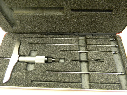 STARRETT 0 to 6" Range, 6 Rod, Mechanical Depth Micrometer incomplete 52324