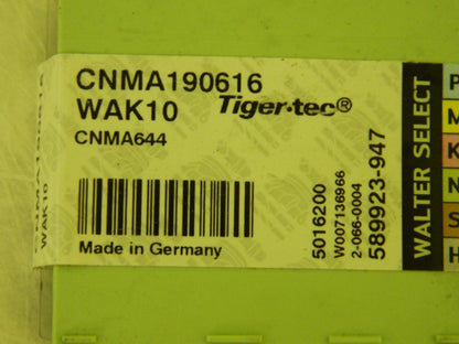 Walter Valenite CNMA190616 CNMA644 WAK10 Carbide Inserts QTY 10 5016200