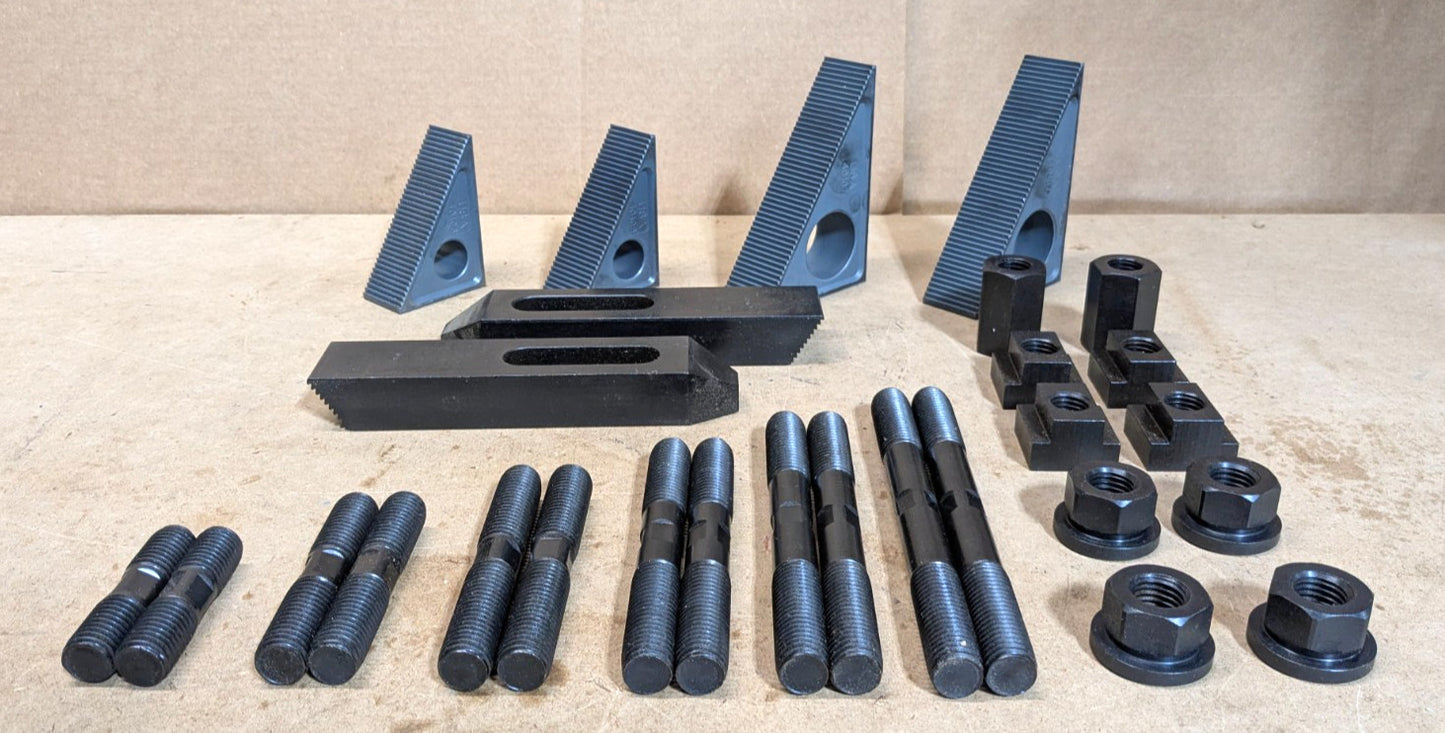 Gibraltar 28pc 8" Serrated Clamp Set for 7/8" T-Slot  3/4-10 Thread  3"-8" Studs