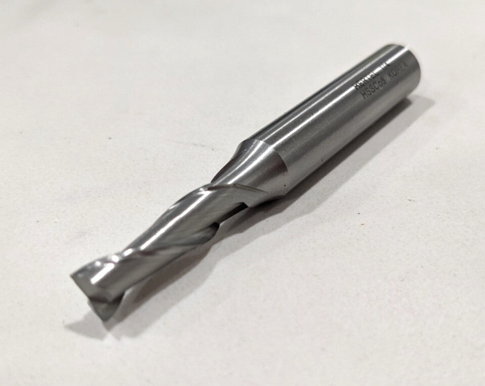 HERTEL Square End Mill Cobalt 2FL 1/4"Dia x 3/4"LOC x 3/8"Shank  91199125