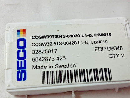 Seco PCBN Turning Inserts 2PK CCGW 32.51S-00420-L1-B 02825917