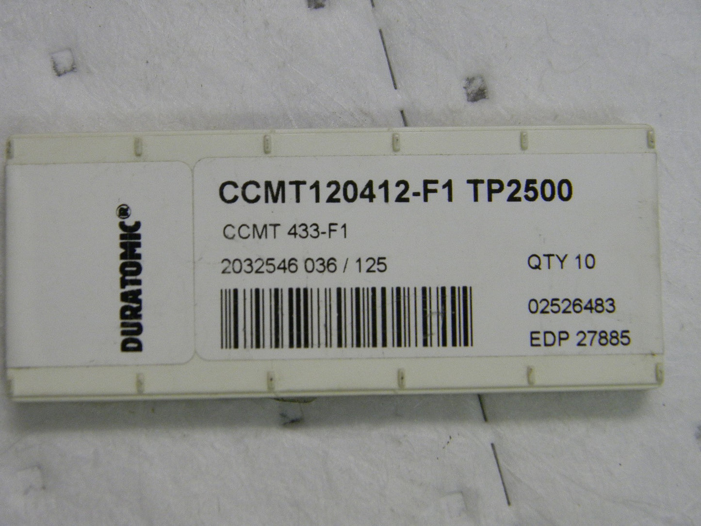 Seco  Carbide Turning Insert  pack of 9 CCMT433 F1 Grade TP2500  27885