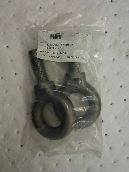 Pro Fixed Lifting Eye Bolts QTY2 W/ Shoulder 9,000 lb Capacity 1-8 Thread 38629