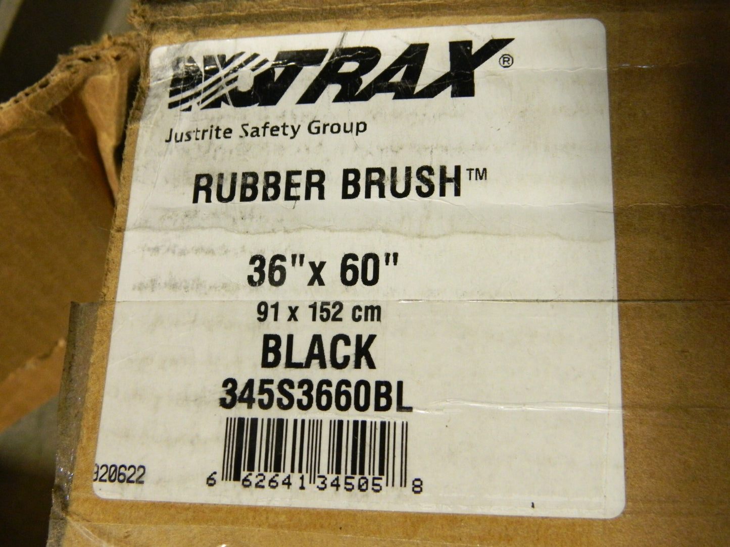 NOTRAX Entrance Scraper: 5' L, 3' W, 5/8" Thick, SBR Rubber Surface 345S3660BL