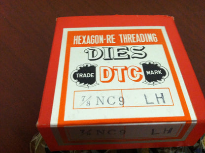 DTC 7/8"-14 NF Left Hand Carbon Steel Hexagon Re-Threading Dies QTY 2 03886801