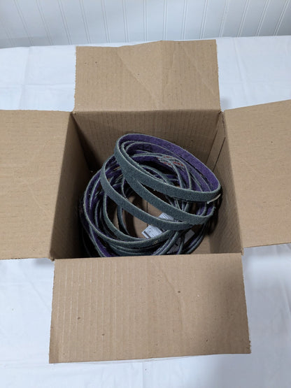 3M Abrasive Belt: 1/2" Wide, 18" OAL, Aluminum Oxide Qty 19 7100010673