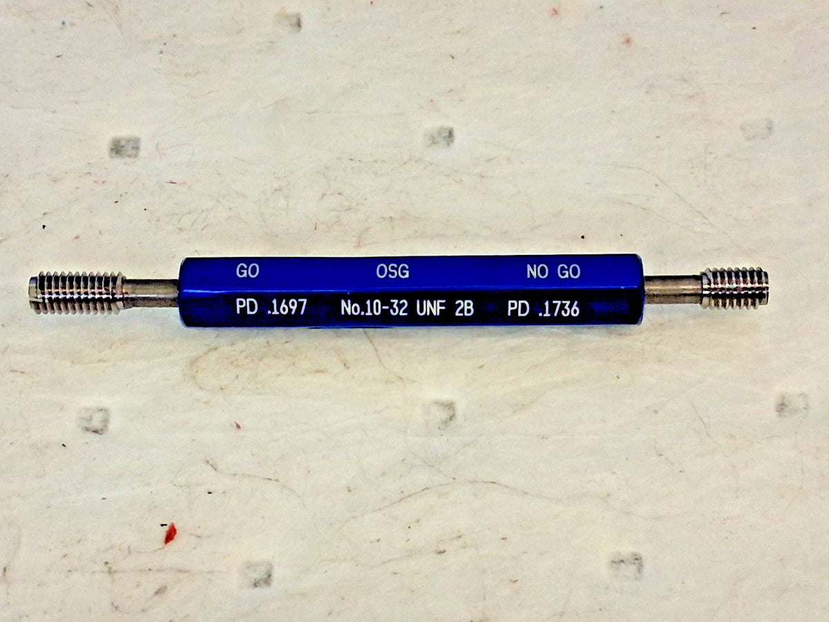 OSG Plug Thread Gage Double End Go & No Go #10-32 Thread 1500101400LF