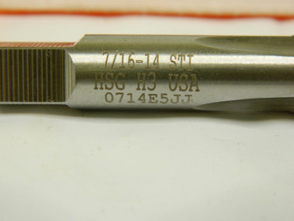HERTEL HSS STI Tap 7/16-14 UNC, H3, 3 FL, Plug Chamfer, Bright Finish 07682909