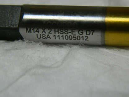 Accupro Spiral Flute Bottoming Tap M14x2.0 3FL D7 TiN Qty 6 4054185
