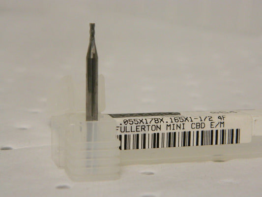 Fullerton Solid Carbide Square End Mill 0.055X 1/8X 0.165X 1-1/2" 4 FL 30933