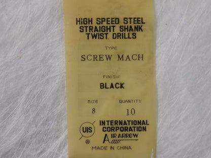Interstate Machine Drill Bit #8 118º Angle Screw 10 Pieces  QTY 5 01358084