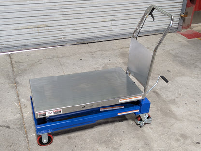 Vestil Hydraulic Elevating Cart 800 lb. Capacity 35 x 20 Platform CART-800-D-TS