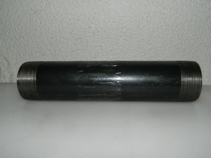 B&amp;K Mueller Steel Black Pipe Nipple Schedule 40 2" Dia 10" Long QT