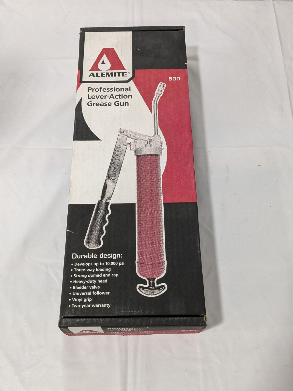 Alemite Manual Grease Gun: 10,000 psi, 16 oz Cartridge 500