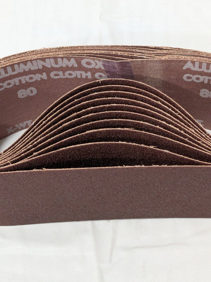 NORTON Abrasive Belt: 3" Wide, 21" OAL, 80G, Aluminum Oxide Qty 10 78072727924