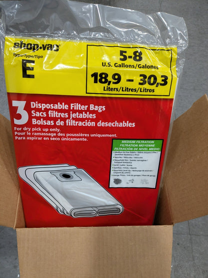 Shop-Vac Shop-Vac 5-8 Gallon Disposable Filter Bags Box of 15 9066133
