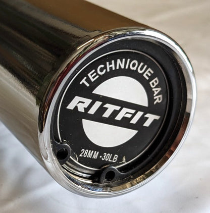 RitFit Olympic Barbell   57" / 145cm Bar  30lbs  Knurled Grip OLYBARSIL-145