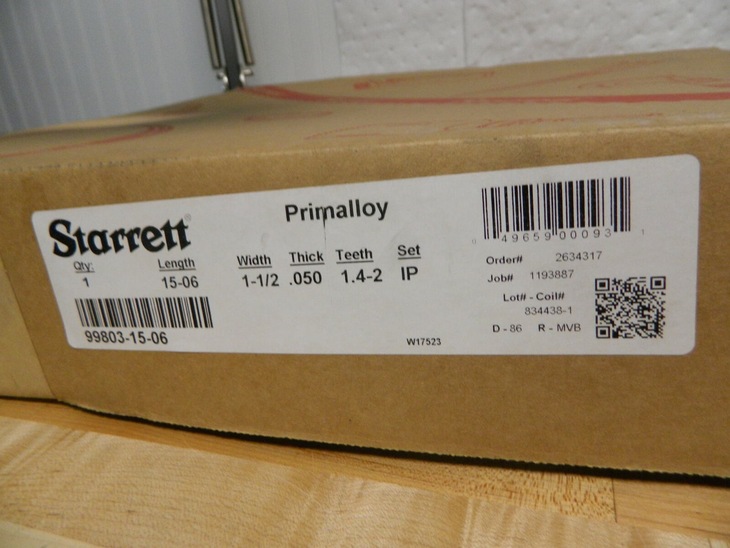 Starrett Welded Band Saw Blade 1.4 to 2.0 TPI, 15' 6" x 1-1/2" x