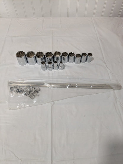 Proto Socket Set: Standard, 14 Pc, 1/2" Drive, 3/8 to 1-1/4" J54114 INCOMPLETE