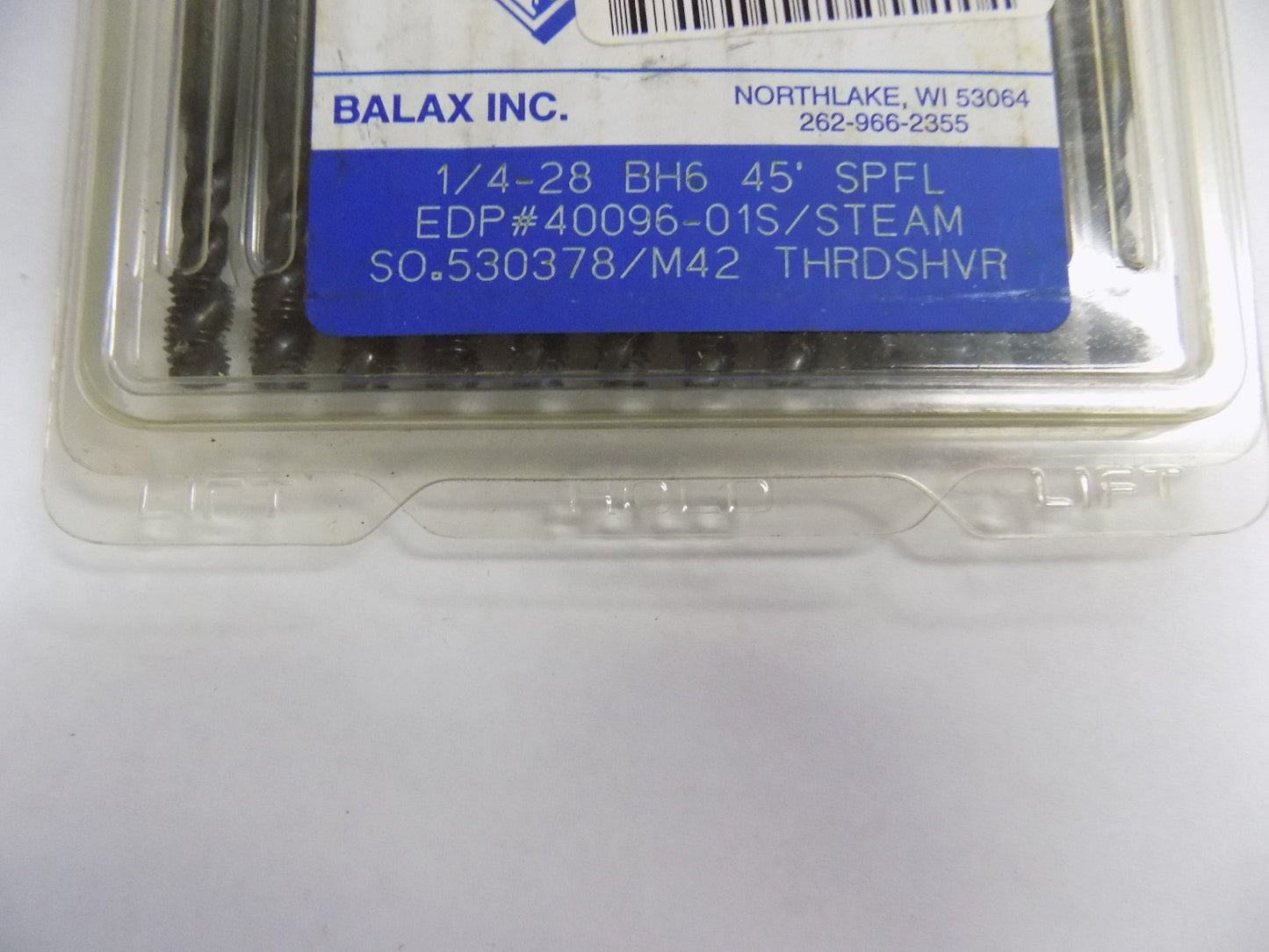 Balax  1/4" - 28 Bh6 3Fl Thread Shaver Taps Qty. 12 40096-01s