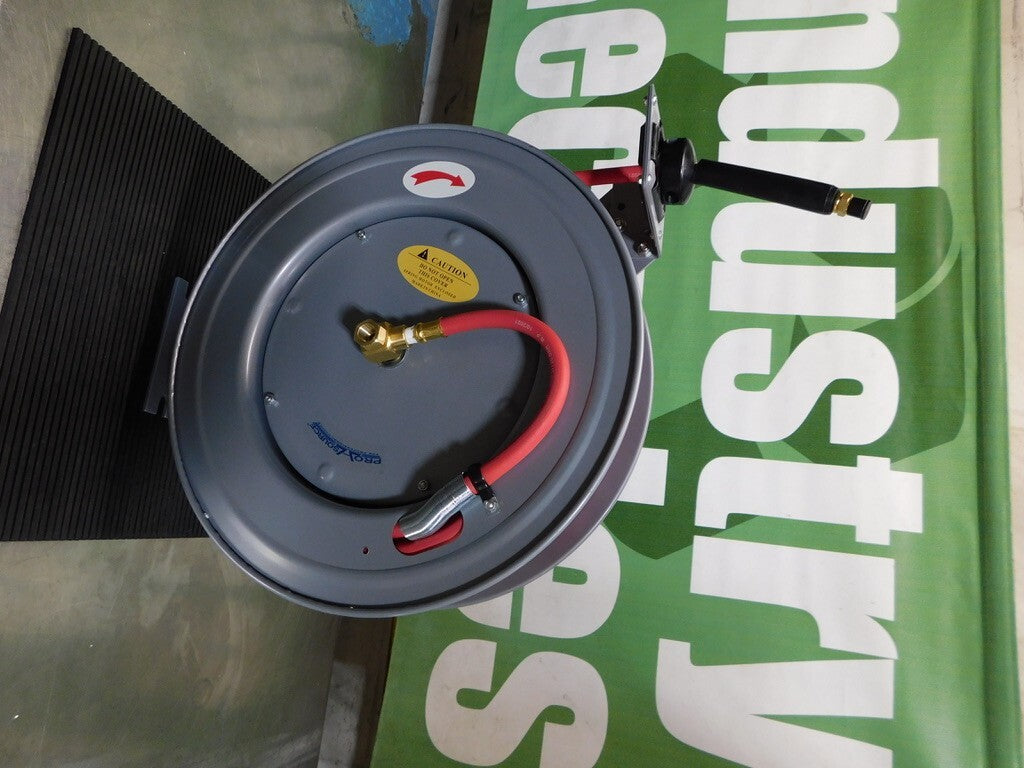 PRO-SOURCE Hose Reel with Hose: 3/8"IDx75' Spring Retractable 2810037510PRO