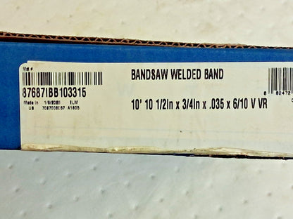 Irwin Blades Welded Bandsaw Blades 10ft 10-1/3" L x 3/4" W 87687IBB103