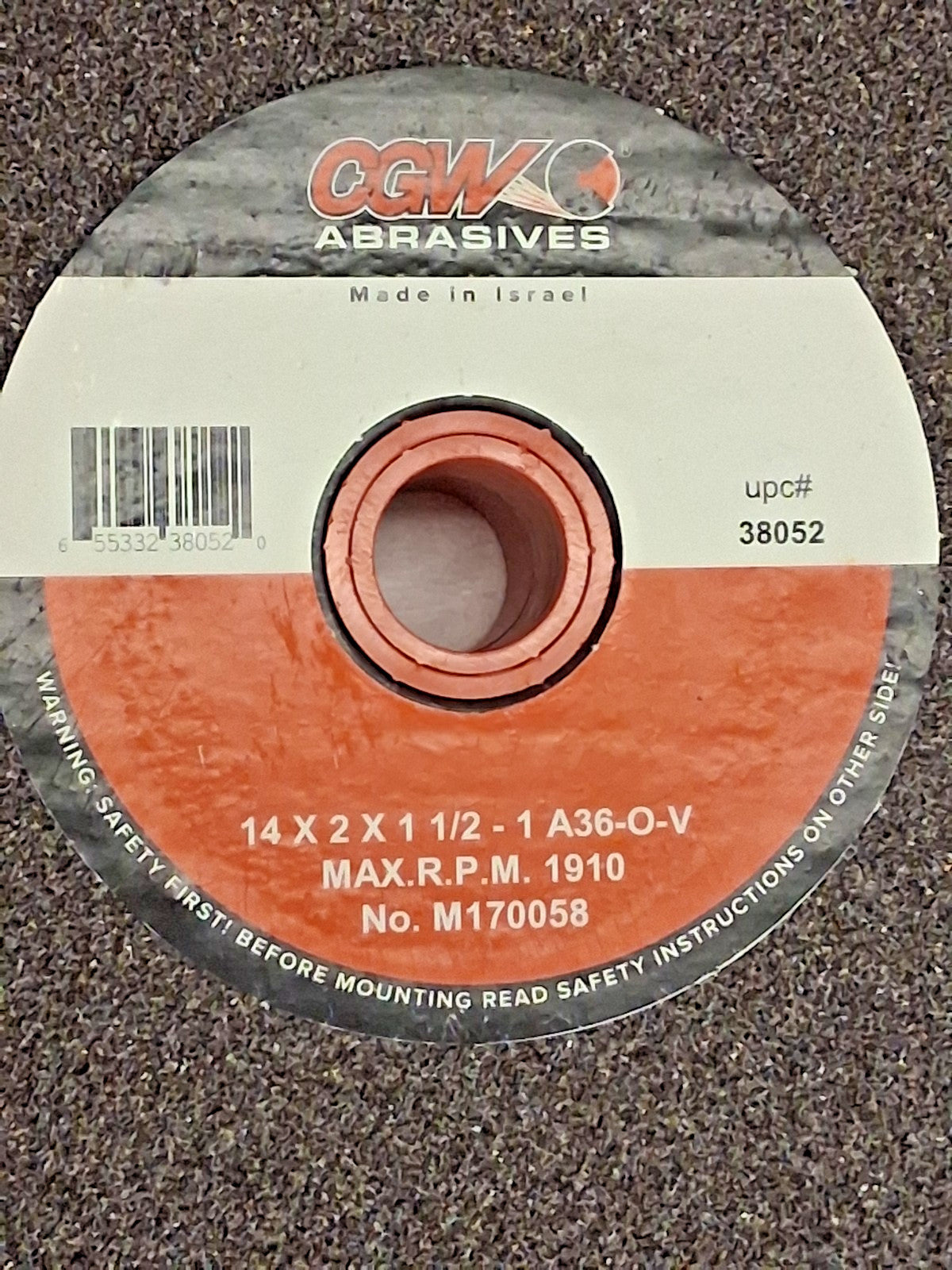 CGW Abrasives Bench & Pedestal Aluminum Oxide Grinding Wheel 38052